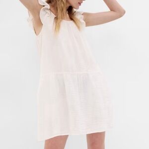 GAP Crinkle Gauze Mini Dress “New Off White” Large Tall
